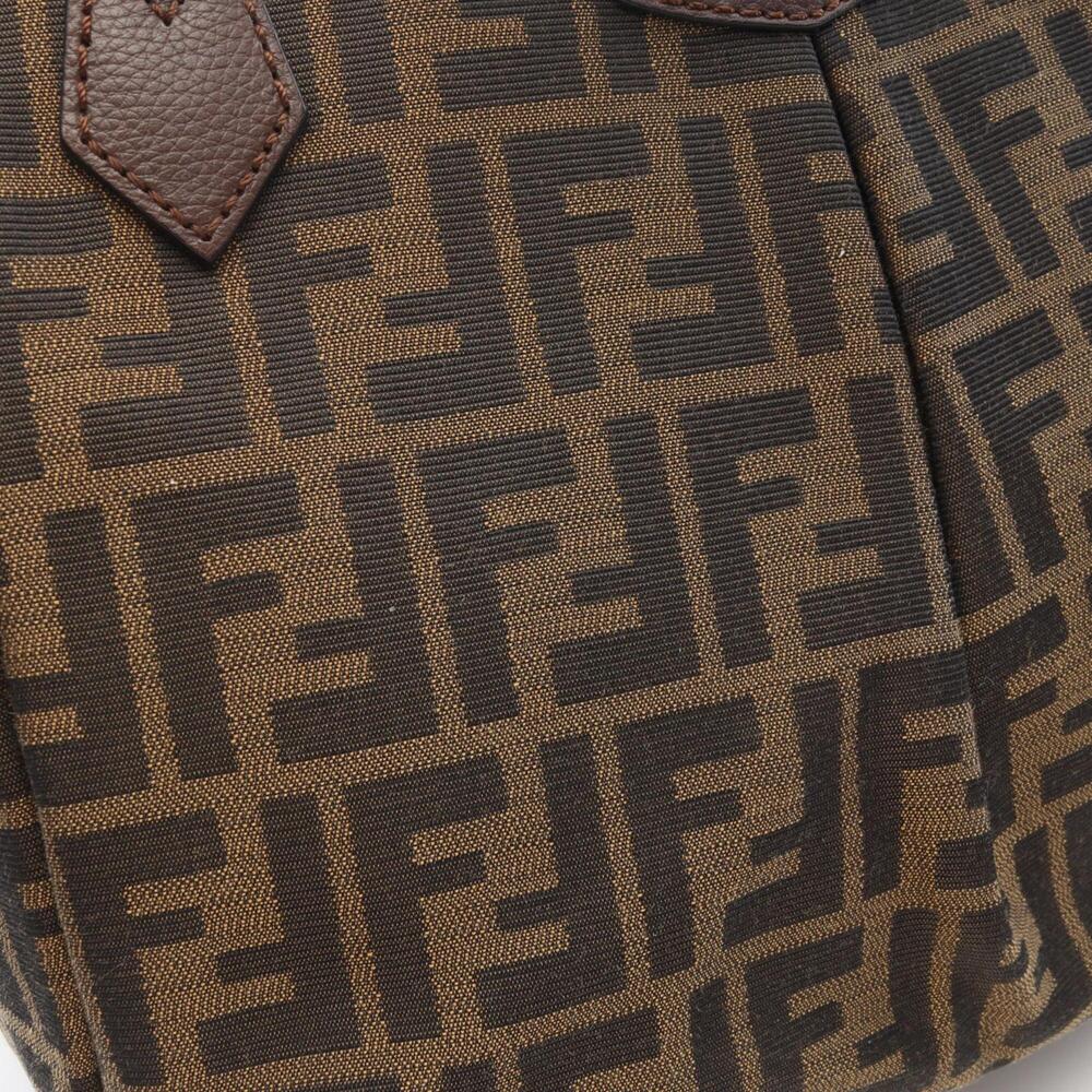Fendi Zucca Tote Bag Handbag Canvas Leather Women's Brown 8BH268 - Picture 7 of 8